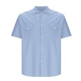 thumbnail image 6 of YABCSAZ Men's Oxford Shirts Button Down Shirt Regular Fit Tops Dress Shirts for Hiking Fishing, Summer Wedding Shirt Relaxed Loose Shirt with Pocket, Short Sleeve Casual Shirts for Men, 6 of 6