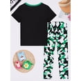 thumbnail image 3 of QEFJNO 3-12Y Kid Boys Dinosaur Pajamas Little Big Boys Sleepwear Short Sleeves and Pants 2 Pieces Summer Pjs Set, 3 of 15