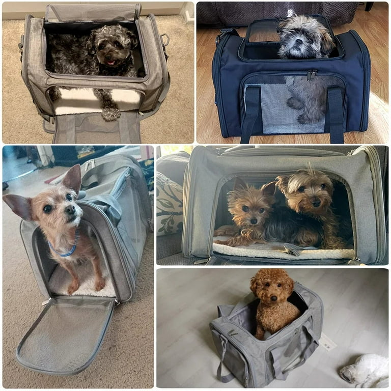 Dog Carrier Bag Soft Side Backpack Cat Pet Carriers Dog Travel Bags Airline Approved Transport For Small Dogs Cats Outgoing Walmart
