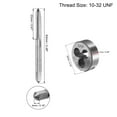 thumbnail image 2 of Uxcell 10-32 UNF Tap and Die Set with 20mm Die Stock Handle Wrench 3 Pack, 2 of 7