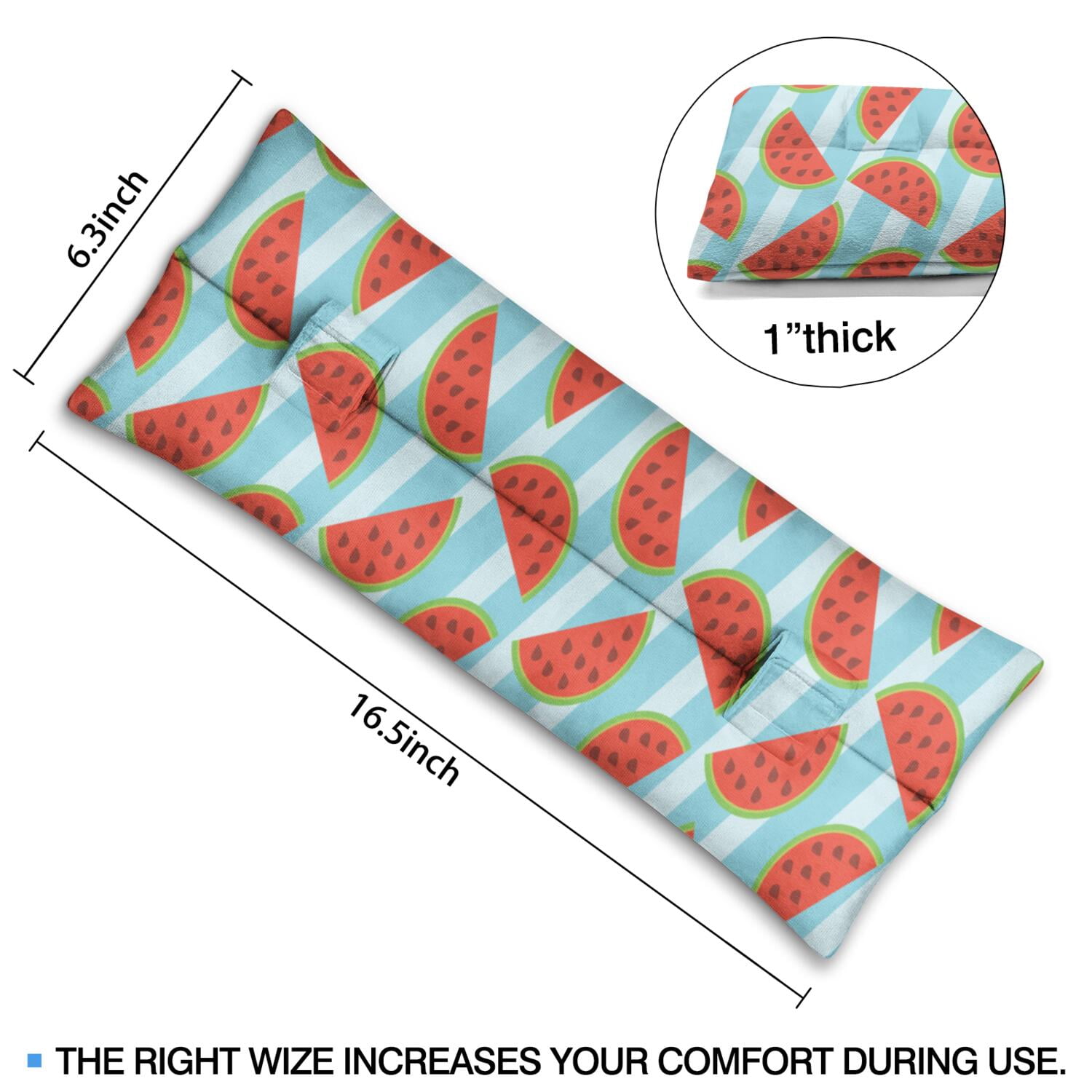 Tropical Watermelon Mastectomy Pillow for Car - Post Surgery Seatbelt Cushion for Women with Double Straps