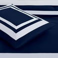 thumbnail image 6 of Chezmoi Collection Caprice 7-Piece Hotel Style Comforter Set California King, Navy/White Square Pattern Color Block Bedding with Decorative Pillows, Luxurious Lightweight All Season Bed Set, 6 of 9