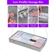 thumbnail image 3 of Under Bed Storage, Below 4 Inches High Underbed Storage Containers Low Profile, no structure, Foldable Shallow Storage Bags Bins Organizer Clothes with Clear Lid & Zipper, 2-Pack, 20x40x4in, 3 of 7