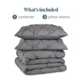 thumbnail image 7 of Bare Home Pintuck Down Alternative Comforter Set - 3-Pieces - All Seasons - Oversized King, Grey, 7 of 7