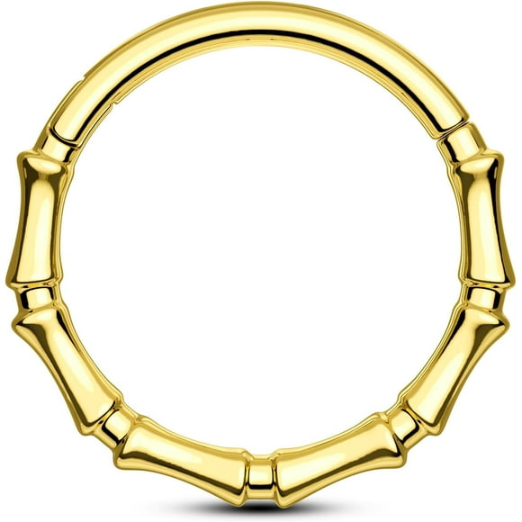 shiyou-Bamboo Septum Rings 16G Septum Jewelry 316L Stainless Steel Helix Daith Piercing Jewelry 8/10MM