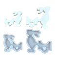 thumbnail image 2 of Easter Mould Size Rabbit Pulling Car Silicone Mould Gypsum Cement Pendant Mould, 2 of 9
