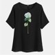 thumbnail image 4 of Vestidos Casuales Para Mujer, Blusas De Mujer De Moda Camisetas estampadas de moda para mujer, blusas casuales de lino holgadas de manga corta con cuello redondo y raglán, 4 of 7