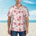 thumbnail image 4 of Balery Rose Flowers Print Men's Hawaiian Shirts Short Sleeve Beach Shirt Relaxed Fit Vacation Button Down Shirts-Medium, 4 of 9