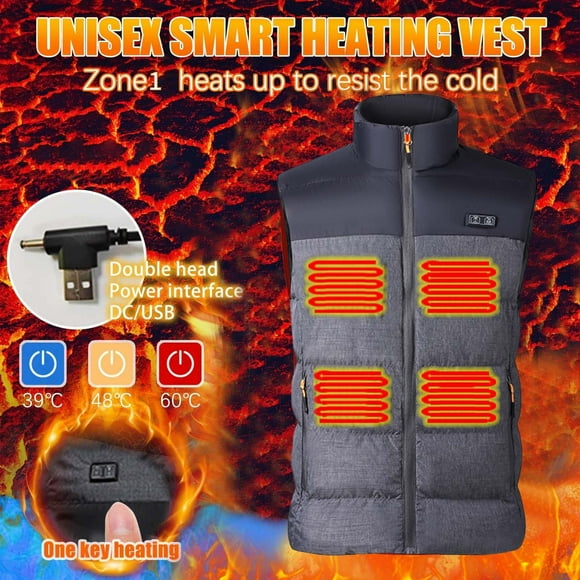 Meichang Heated Vest for Men and Women Waterproof Outdoor Travel Outerwear 11 Heating Area Electric Heated Jacket Cold Weather Thermal Heated Coat