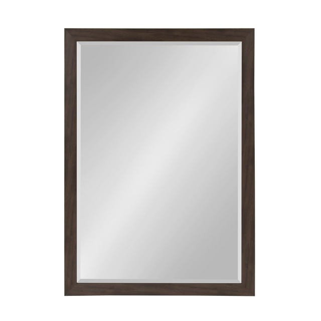 DesignOvation Beatrice Miroir Mural Encadré, 27x39, Brun Noyer