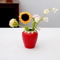 thumbnail image 4 of Florero de cerámica de fresa, maceta bonita, adorno de mesa, arreglo floral para escritorio, mesa de centro, regalo de inauguración de la casa S, 4 of 8