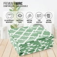 thumbnail image 5 of Lux Decor King Size Sheet Set 4 Piece, Soft Microfiber, Deep Pockets - Quatrefoil Pattern, 1 Fitted & 1 Flat Sheet, 2 Pillowcases, Green, 5 of 8