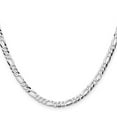 thumbnail image 2 of 925 Sterling Silver Rhodium Plated 4.0mm Lightweight Flat Figaro Chain Necklace 20 Inch Chain Necklace for Women and Men, 2 of 2
