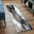 Area Rug 2x6ft Abstract Ombre Grey Black Marble Washable Area Rugs for ...