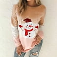 thumbnail image 1 of Pntutb Mujeres Moda O-cuello Suelto Muñeco de nieve Mangas largas tops Blusa Gradiente Sudadera Pntutb Pntutb-2265, 1 of 6