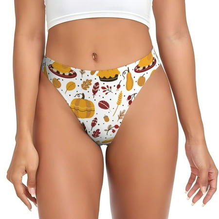 Sigee Thanksgiving for Women s G-String Panty  Low Rise  Soft Lace Perfect for Everyday Wear or Special Occasions-Medium