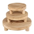 thumbnail image 3 of jinwen 3 Pieces Wooden Plant Display Stand Riser Cake Stand for Home Kitchen Sturdy Light Brown, 3 of 9
