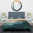 thumbnail image 3 of Designart "Teal Orange Ocean Coastal Essence composition" Modern Bedding Covert Set - Ocean Teal Coastal Bed Set With 1 Sham, 3 of 6