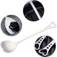 thumbnail image 3 of 4 Pcs Heart Shaped Spoons Stainless Steel Coffee Dessert Spoon Metal Stirring Spoon for Espresso Hot Chocolate, 3 of 5