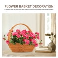 thumbnail image 3 of IDEANATEGRATE Cesta Decorativa De Flores Con Asa Tejido En Plástico Resistente Color Marrón Claro, 3 of 6