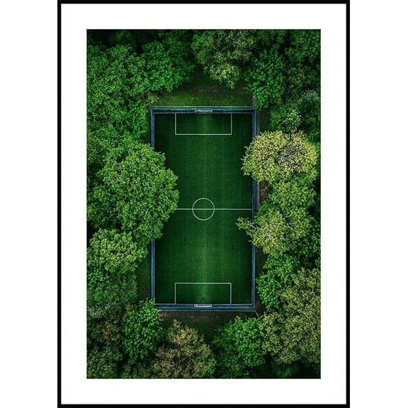 Green Soccer Pitch Poster Wall Art, Modern Wall Decor For Living Room Bedroom, 8x12 UNFRAMED