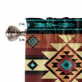 thumbnail image 5 of Kitchen Curtains 54 Inches length, Turquoise Red Window Treatment Curtain Drapes, Southwest American Native Abstract Pattern Thermal Insulated Drapes for Basement Hotel RV, 42"x54", 2 Panels, 5 of 7
