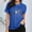 Blue, variant on Auntie T Shirt Women Cute Heart Print Aunt Tops Tees Casual Short Sleeve Vacation Shirts Tops Women's T Shirt Medium Women's Casual Shirts Sleeve T Long Sleeve Compression Shirt Women Short Sleeve