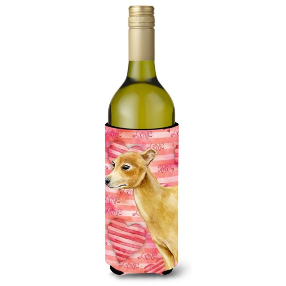 Carolines Treasures BB9785LITERK Italian Greyhound Love Wine Bottle Beverge Insulator Hugger  Wine Bottle multicolor