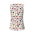 thumbnail image 5 of Xecao Tulips Flowers print women's scoop neck, loose-fit workout tank tops for the gym., 5 of 9