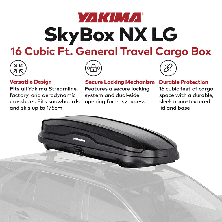 Yakima SkyBox NX LG Rooftop Cargo Box, 16 Cu Ft, Hard Shell