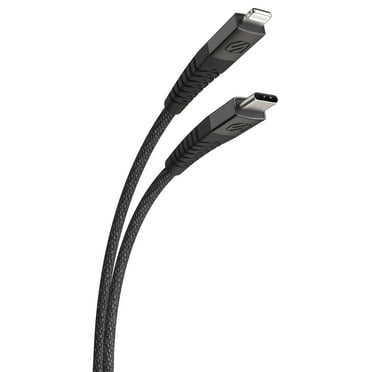 Scosche HDCi4B8SG-SP Strikeline Heavy-Duty Premium MFi Certified Fast Charging Cable and Data Transfer, 8 ft. Braided USB-C to Lightning Charger Cord Compatible with Apple iPhone and iPad (Space Gray)