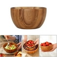 thumbnail image 4 of Esquirla 4xPremium Round Natural Wooden Salad Bowl Utensils Fruit Serving Bowls 8x6cm, 4 of 8
