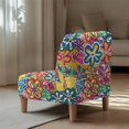thumbnail image 5 of HELLHERO Trendy Armless Accent Chair Protector Stain Protection Scratch Resistant Accent Chair Cover for Hotel, Retro Pop Art Floral Patterns, 5 of 8