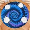 thumbnail image 2 of Blue Tie Dye Pattern Round Fitted Tablecloth with Elastic Edge,Dining Table Cover Waterproof,Outdoor Round Tablecloth for Camping,Dining,Indoor and Outdoor, 2 of 7