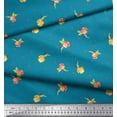 thumbnail image 2 of Soimoi Blue Cotton Duck Fabric Flower Floral Printed Fabric 1 Yard 42 Inch Wide, 2 of 3