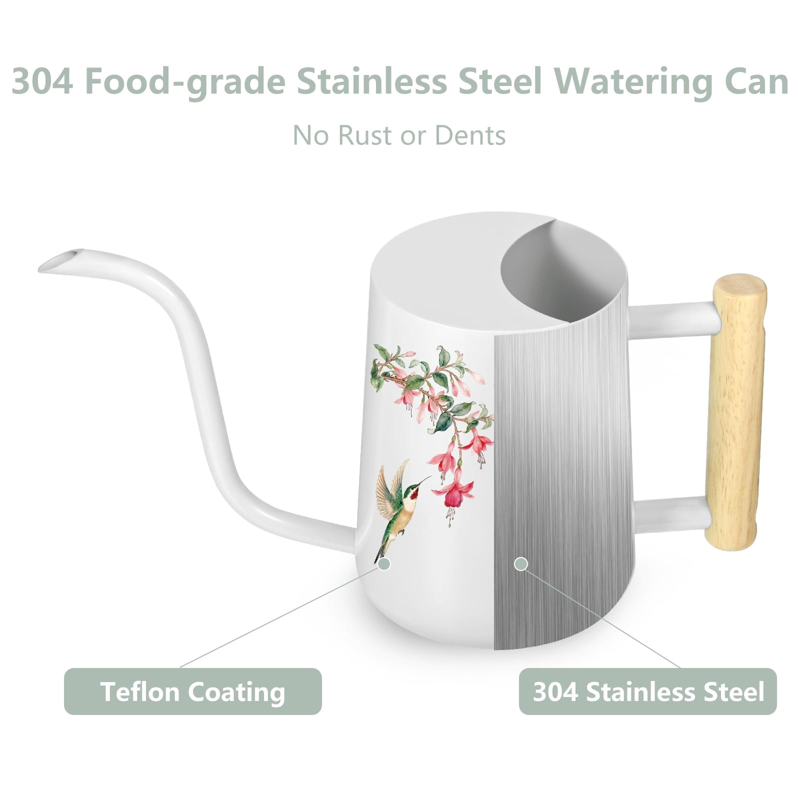 Watering Can Indoor Plants, 35oz Small Stainless Steel Metal Watering Can Modern Decorative Watering Pot with Long Spout for Indoor House Plant Bonsai Garden Flowers (Copper) - WHITE 1