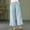 #049-Light Blue, variant on Women's Bohemian Wide Leg Pants, Linen Cotton Blend for Summer with Embroidered Closure, Elastic Waistband Loose Fit, Versatile for Daily Casual Use