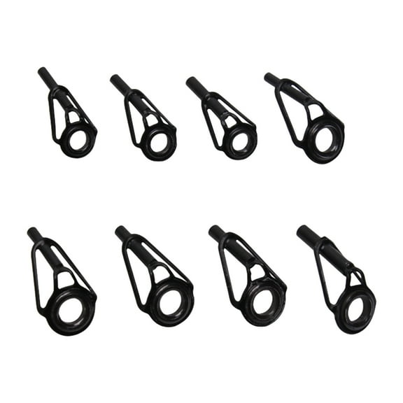 SIEYIO 8Pcs/set Mixed Size Fishing Rod Guide 6mm 8mm Outer Diameter Baitcasting Eye Line Rings Fishing Rod Tip Repair Kits