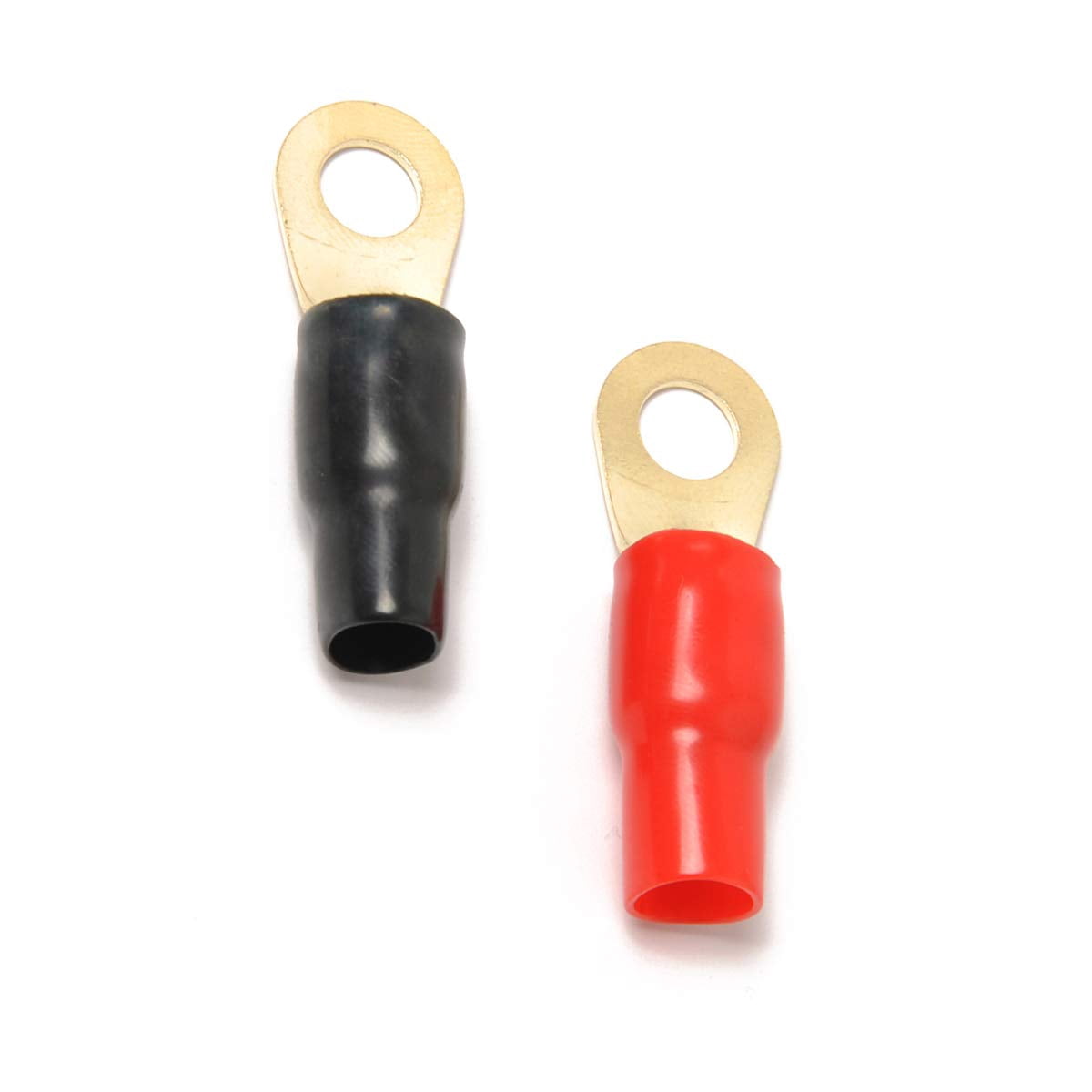 Absolute USA 0 Gauge Ring Terminal 20 Pack 5/16" 1/0 AWG Wire Crimp Cable Red/Black