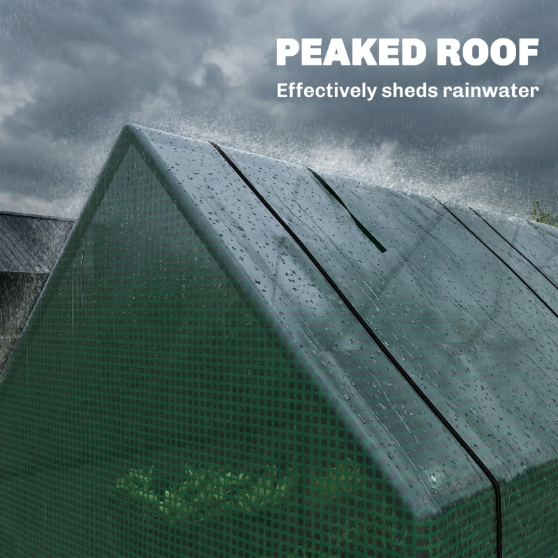 Alvantor 9'x3'x3' Portable Mini Greenhouse Outdoor with Large Zipper Doors and UV PE Cover, Green