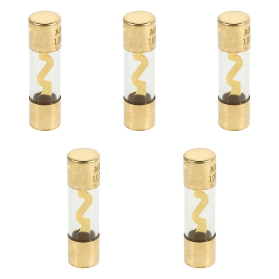 OUNONA 5Pcs AGU in-line 100A AGU Fuse Holder 100 A AGU Gold Plated 32V 100A Car Audio Fuse Glass Tube for Cars Truck Boats