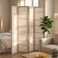 thumbnail image 2 of HOMCOM Folding Room Divider, 4 Panel Privacy Screen for Home Office, Natural Wood, 2 of 10