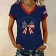 thumbnail image 2 of MEICHEN Women's 250th Anniversary V Neck Graphic Tee Casual Soft Print T Shirt Blouse Short Sleeve Summer Top, 2 of 6