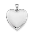 thumbnail image 1 of Sterling Silver Rhodium-plated 24mm Plain Heart Locket QLS303 (29mm x 24mm), 1 of 3