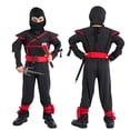 thumbnail image 2 of Ninja Costume Kids Ninja Muscle Costumes Boys Ninja Set Accessories Best Children Gift(kids-T), 2 of 7