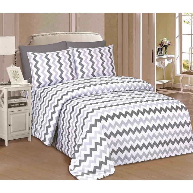 Beverly Hills 1800 Series Ensemble de Draps Ultra Doux Imprimé 6 Pcs (Full, Lambrt)