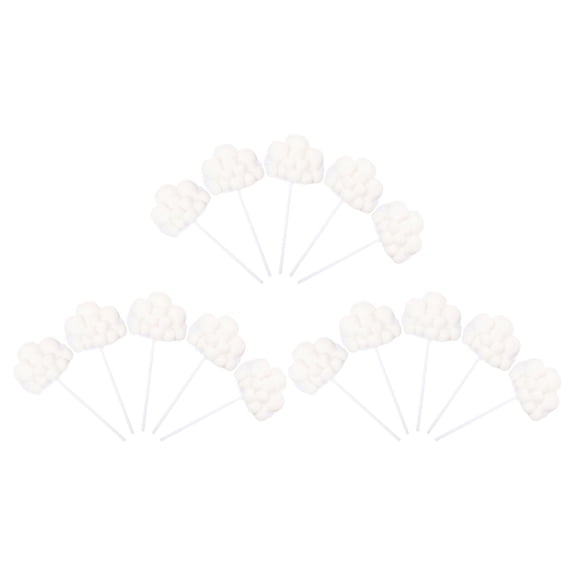 FOMIYES 15-Piece White Cloud Cake Toppers for Birthday, Wedding, and Party Cake Decorations