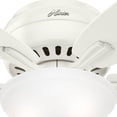 thumbnail image 5 of Hunter 52 inch Indoor Ceiling Fan with LED Light - White Ceiling Fan with Pull Chain, For Bedroom or Living Room, Low Profile Mount, No Remote, 5 Blades, Includes Bulbs - Newsome 53313, Fresh White, 5 of 16