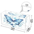 thumbnail image 5 of WOBOGO Blue Butterfly Acrylic Pen Holder 4 Compartments Clear Pencil Organizer Makeup Brush Storage Case, 5 of 7