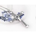 thumbnail image 2 of 925 Sterling Silver Genuine Rhinestone Cz Fast And Furious 7 Cross Charm Pendant Necklace For Men, 2 of 3